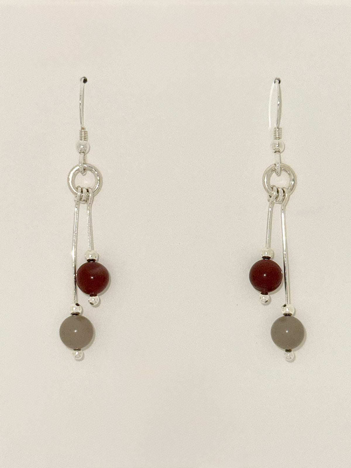 Noreena Jasper Earrings, Bi-dangle