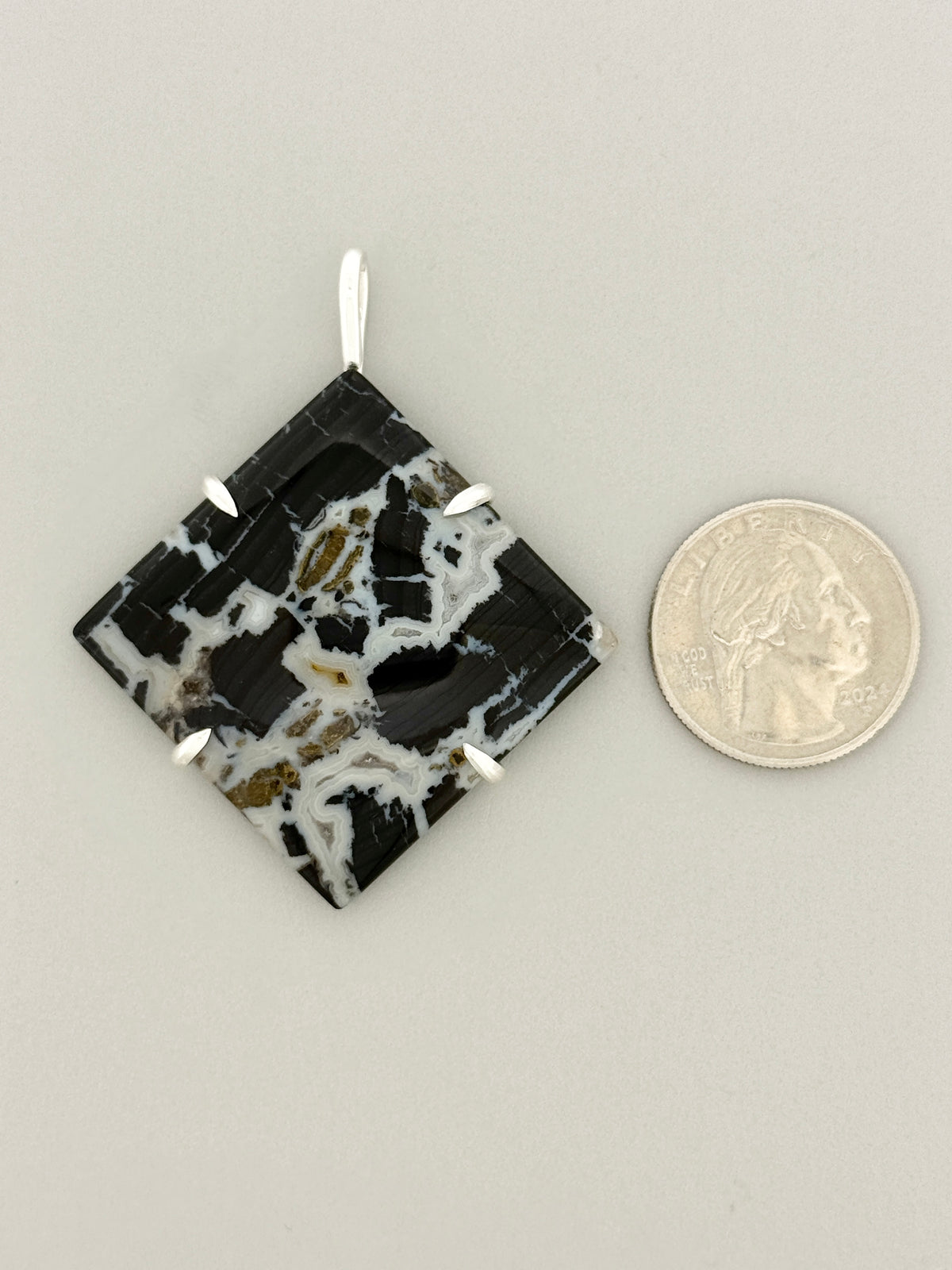 Colorado Black Petrified Wood Prong Mount