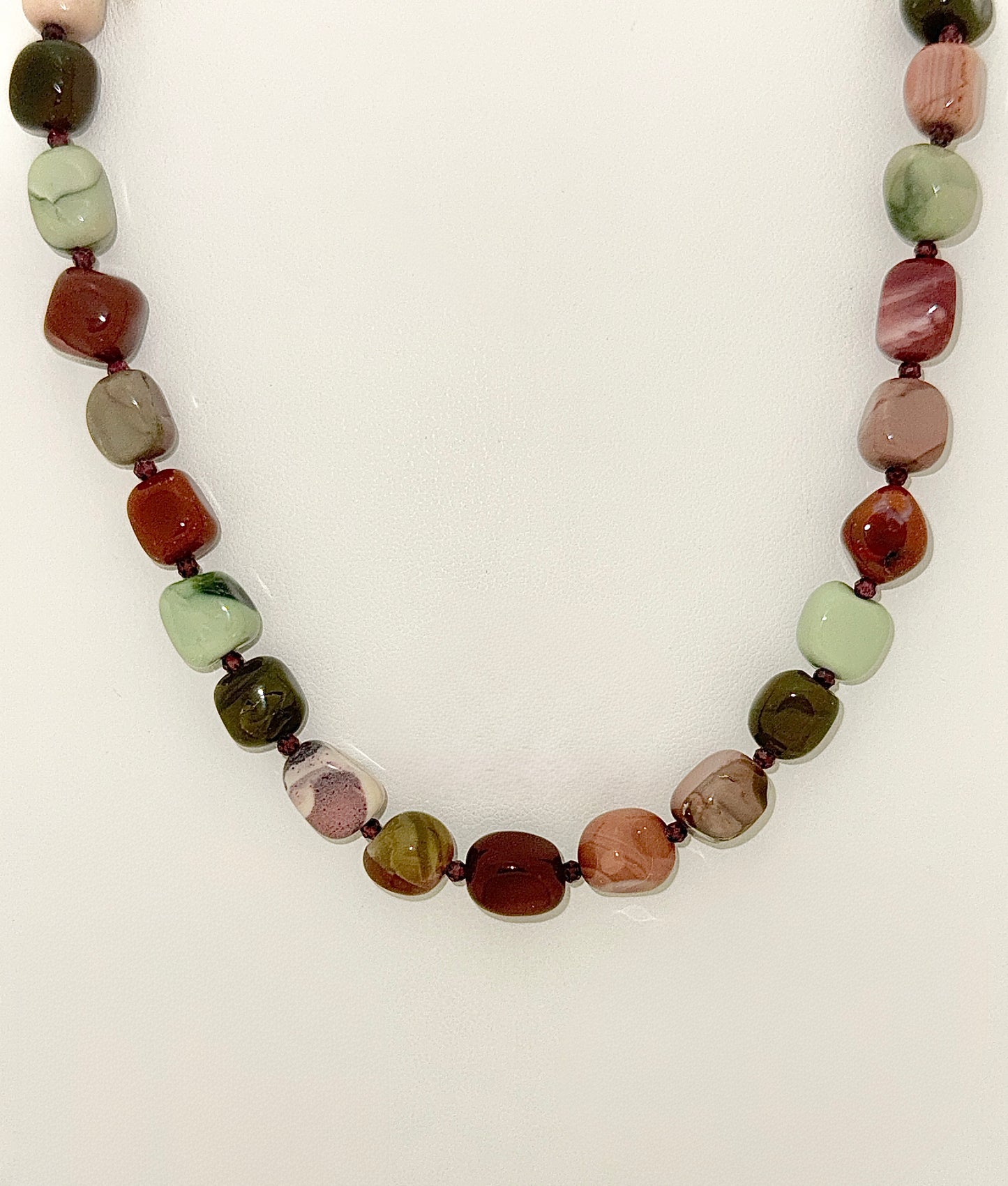 Imperial Jasper Necklace with Garnet