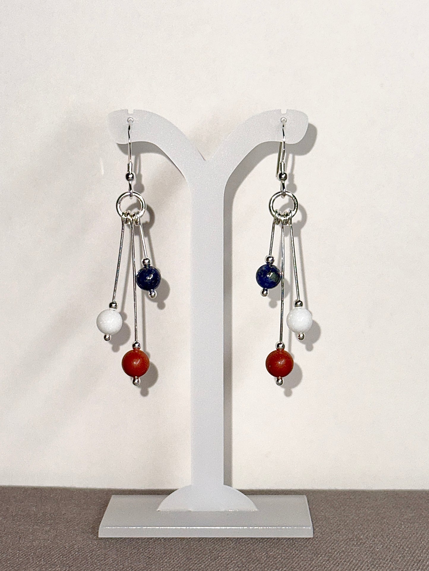 Stars And Stripes Earrings, Tri-dangle