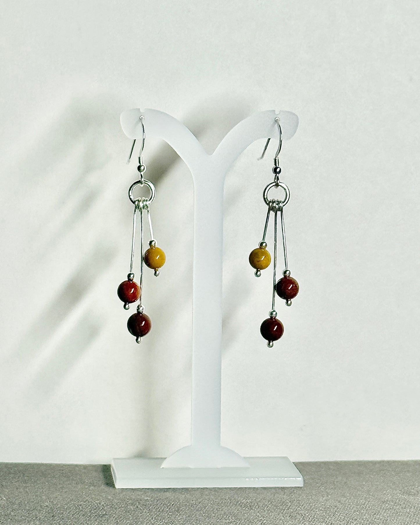 Jasper Earrings, Tri-dangle
