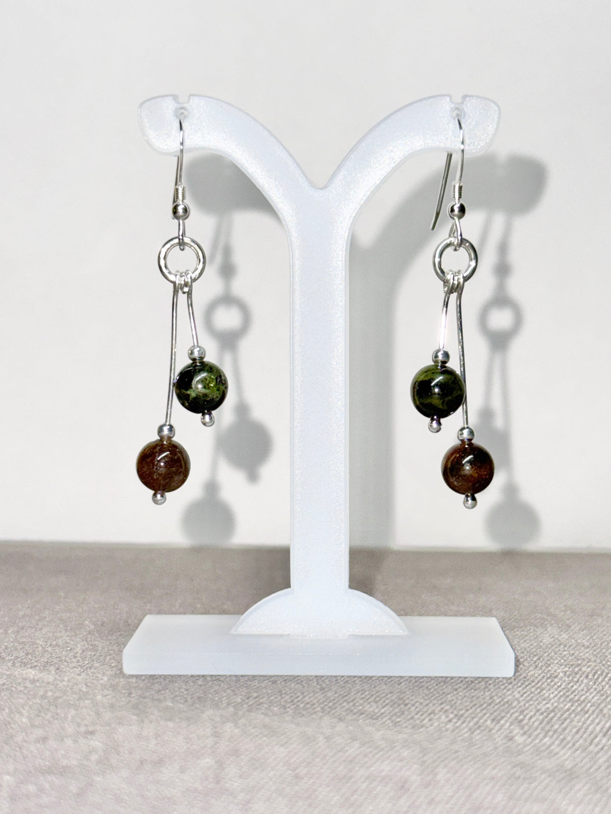 Tourmaline Earrings, Bi-dangle