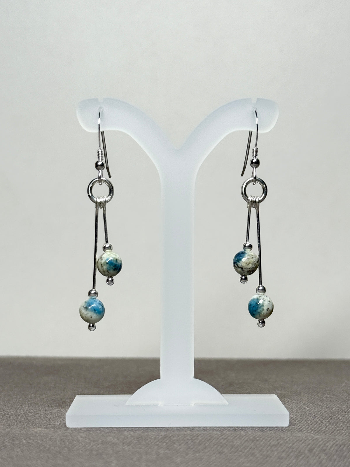 K-2 Jasper Earrings, Bi-dangle