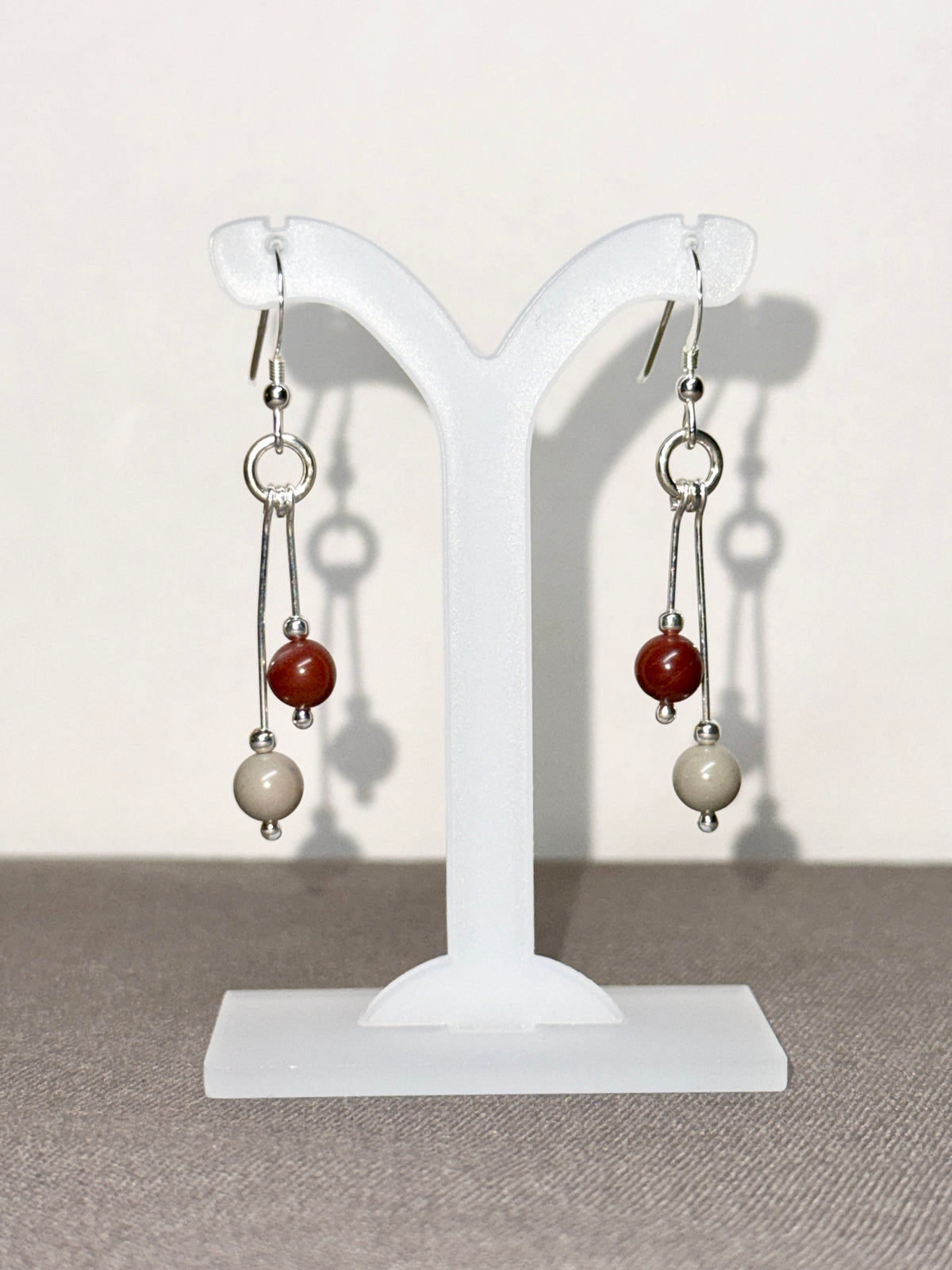 Noreena Jasper Earrings, Bi-dangle