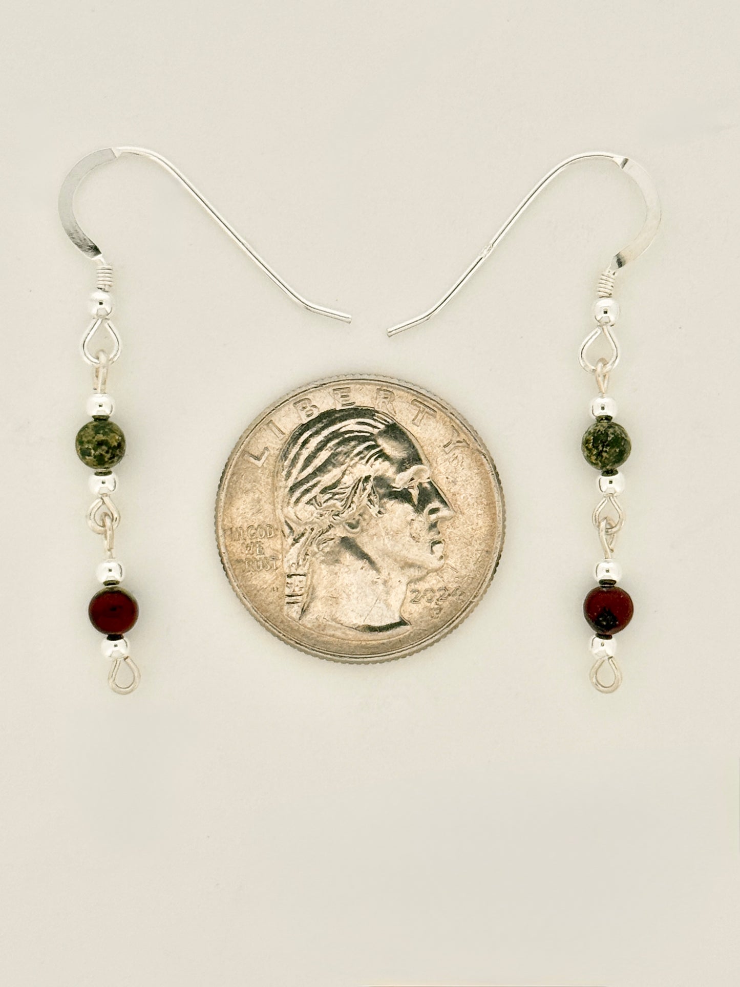 Dragon's Blood Jasper Earrings, Loop-links