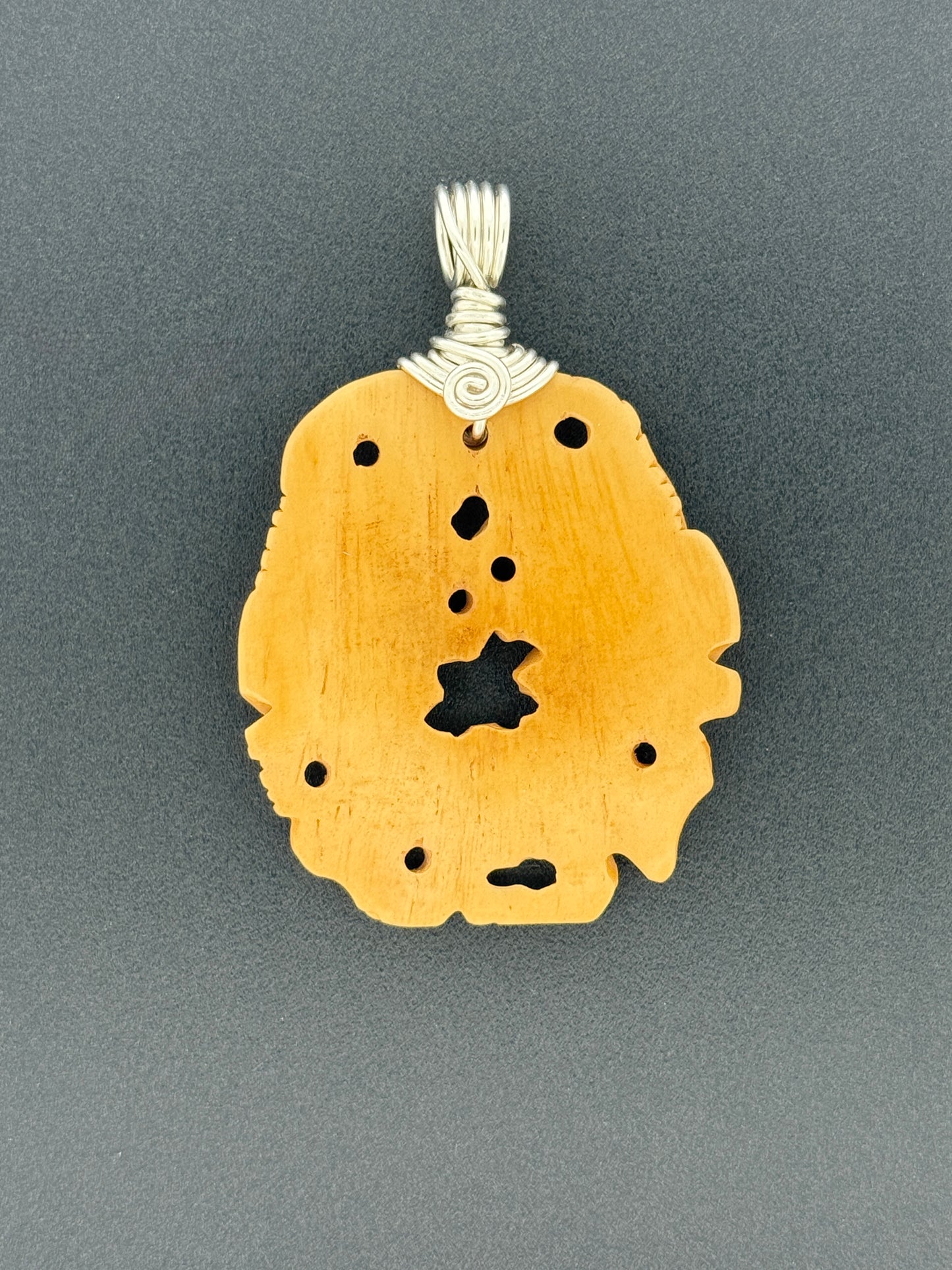 Carved Water Buffalo Bone Wire Wrap