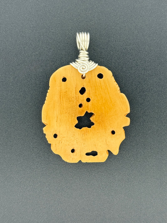 Carved Water Buffalo Bone Wire Wrap