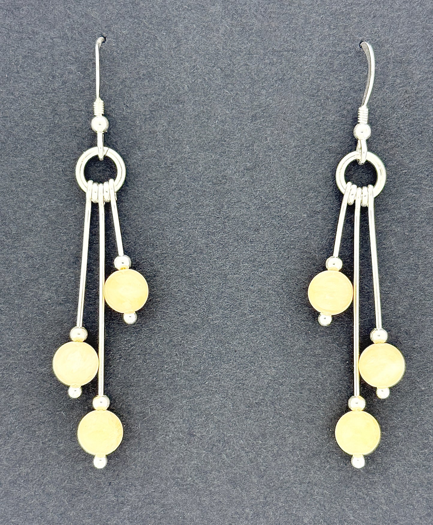 Calcite Earrings, Tri-dangle