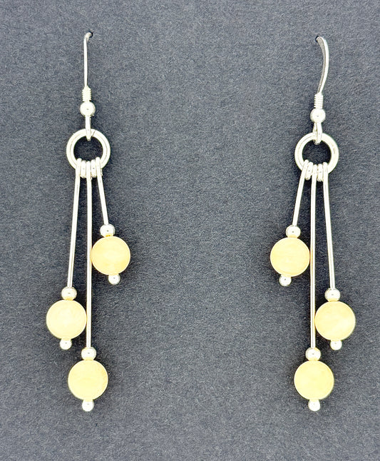Calcite Earrings, Tri-dangle