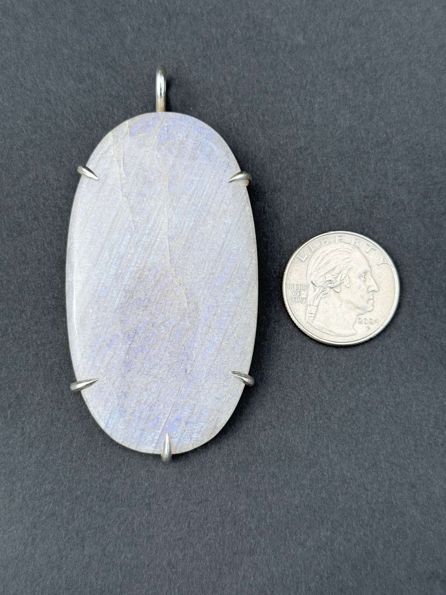 Rainbow Moonstone Prong Mount