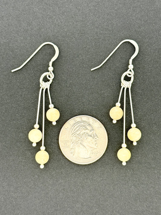 Calcite Earrings, Tri-dangle