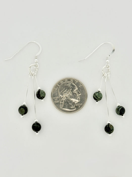 Kabamba Jasper Earrings, Tri-dangle