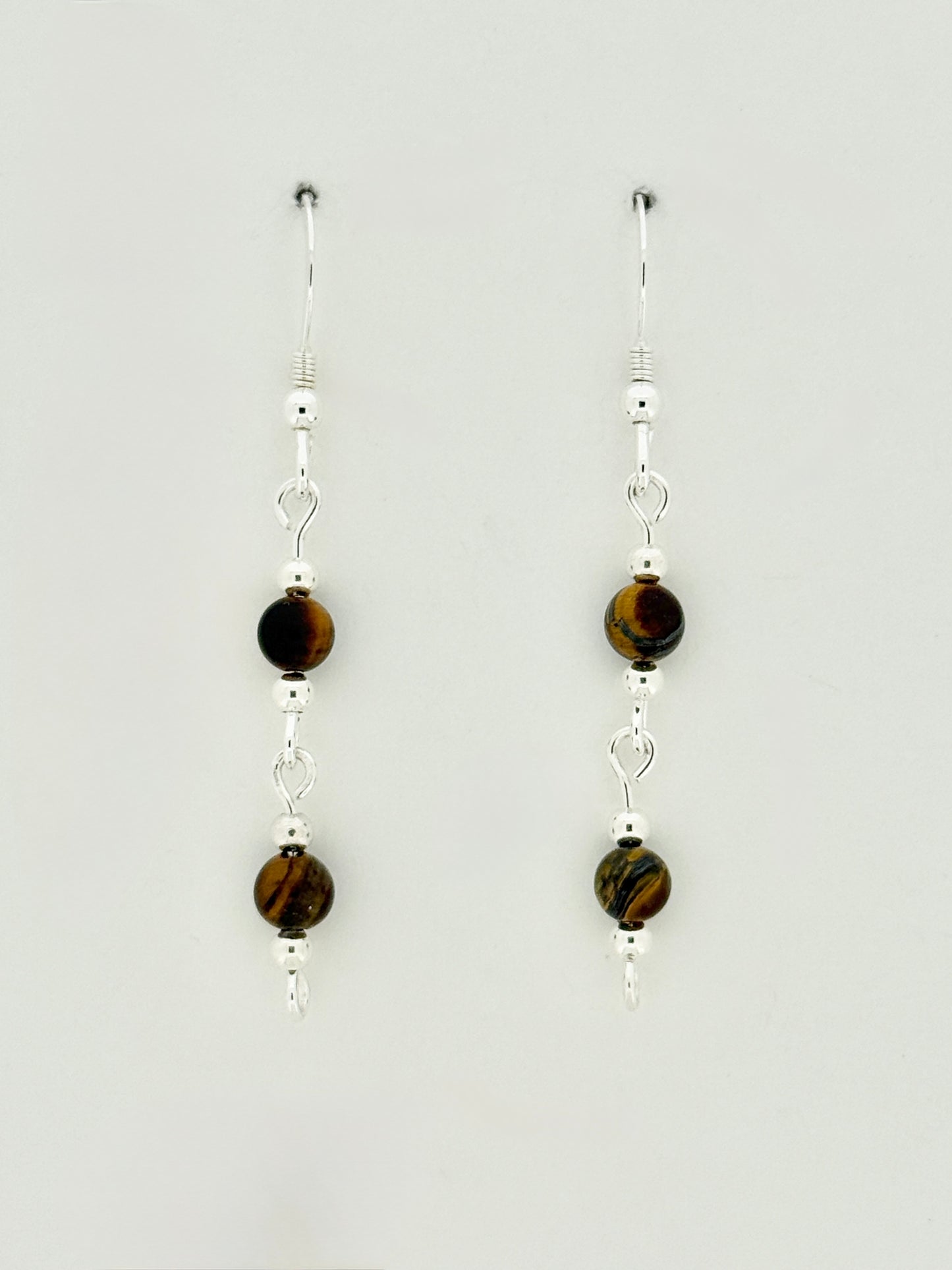 Tigereye Earrings, Loop-links