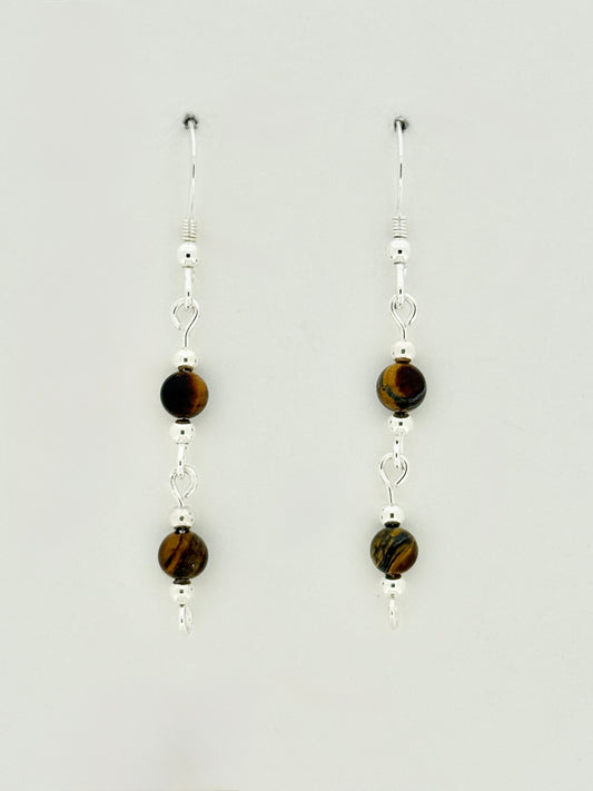 Tigereye Earrings, Loop-links