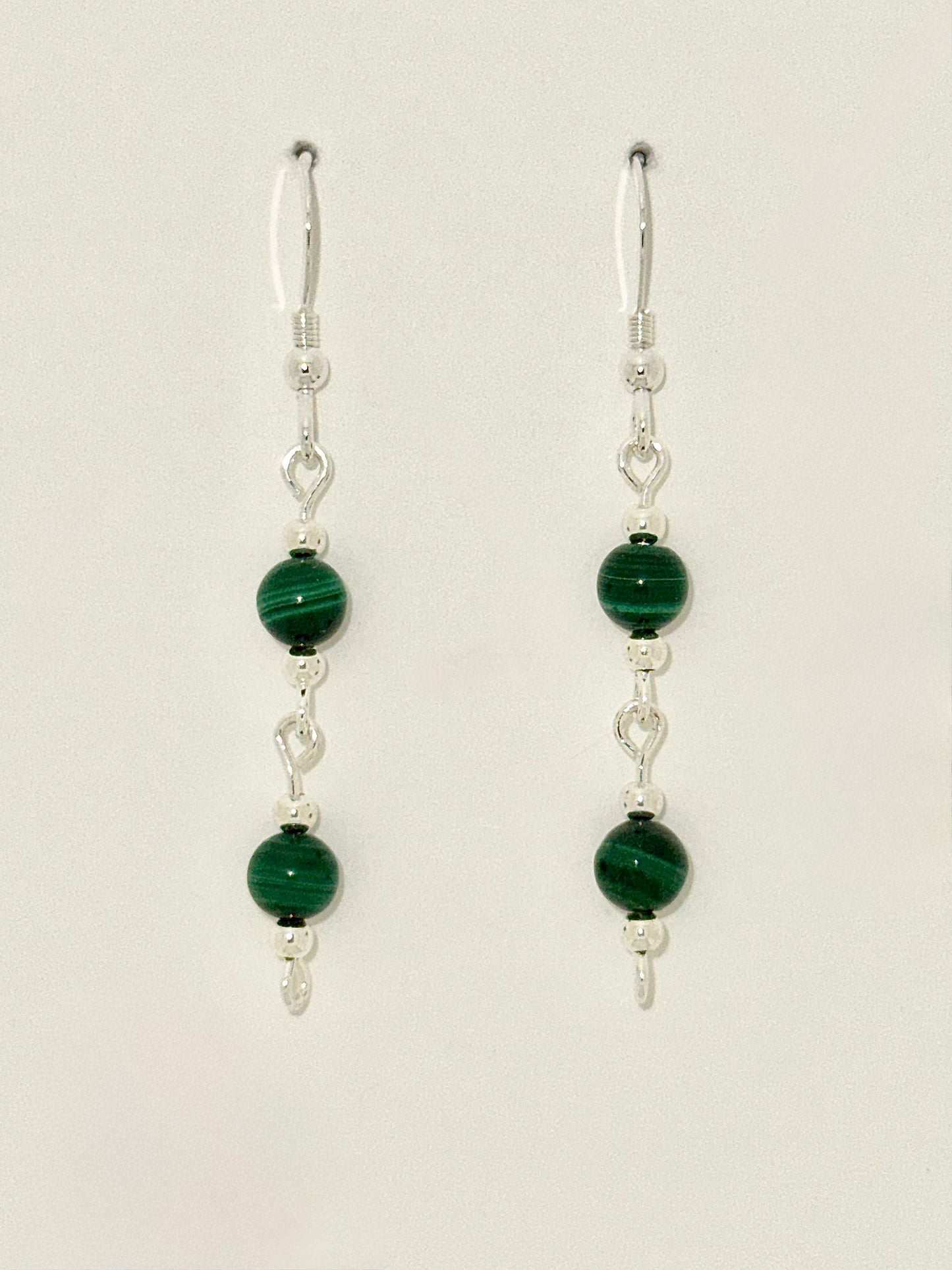 Malachite Earrings, Loop-links