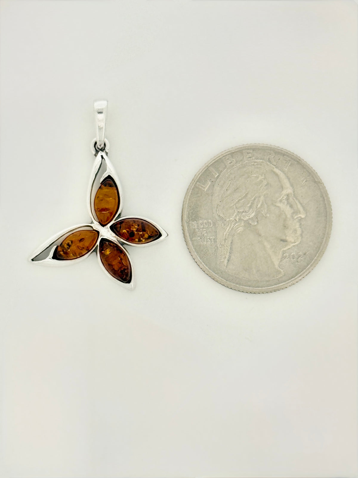 Amber Pendant, Butterfly