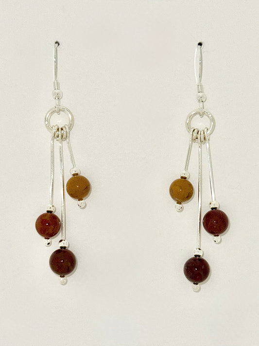 Jasper Earrings, Tri-dangle