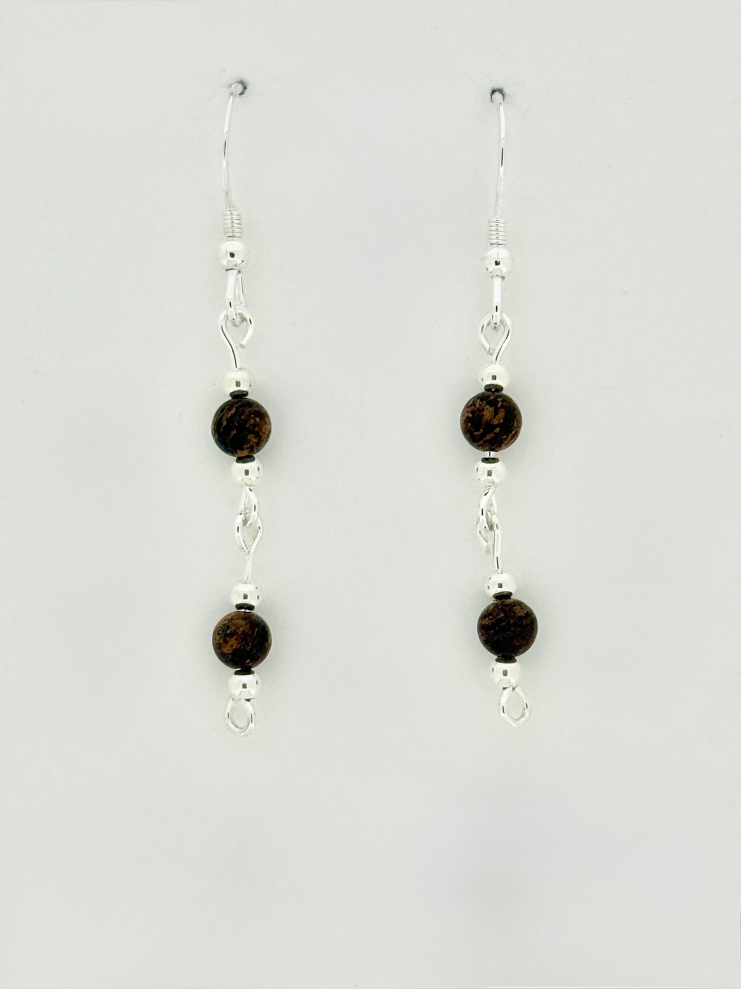 Bronzite Earrings, Loop-links