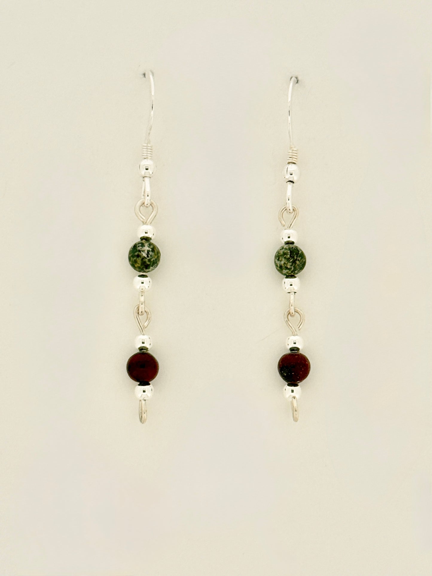 Dragon's Blood Jasper Earrings, Loop-links