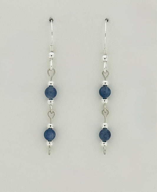Kyanite Earrings, Loop-links