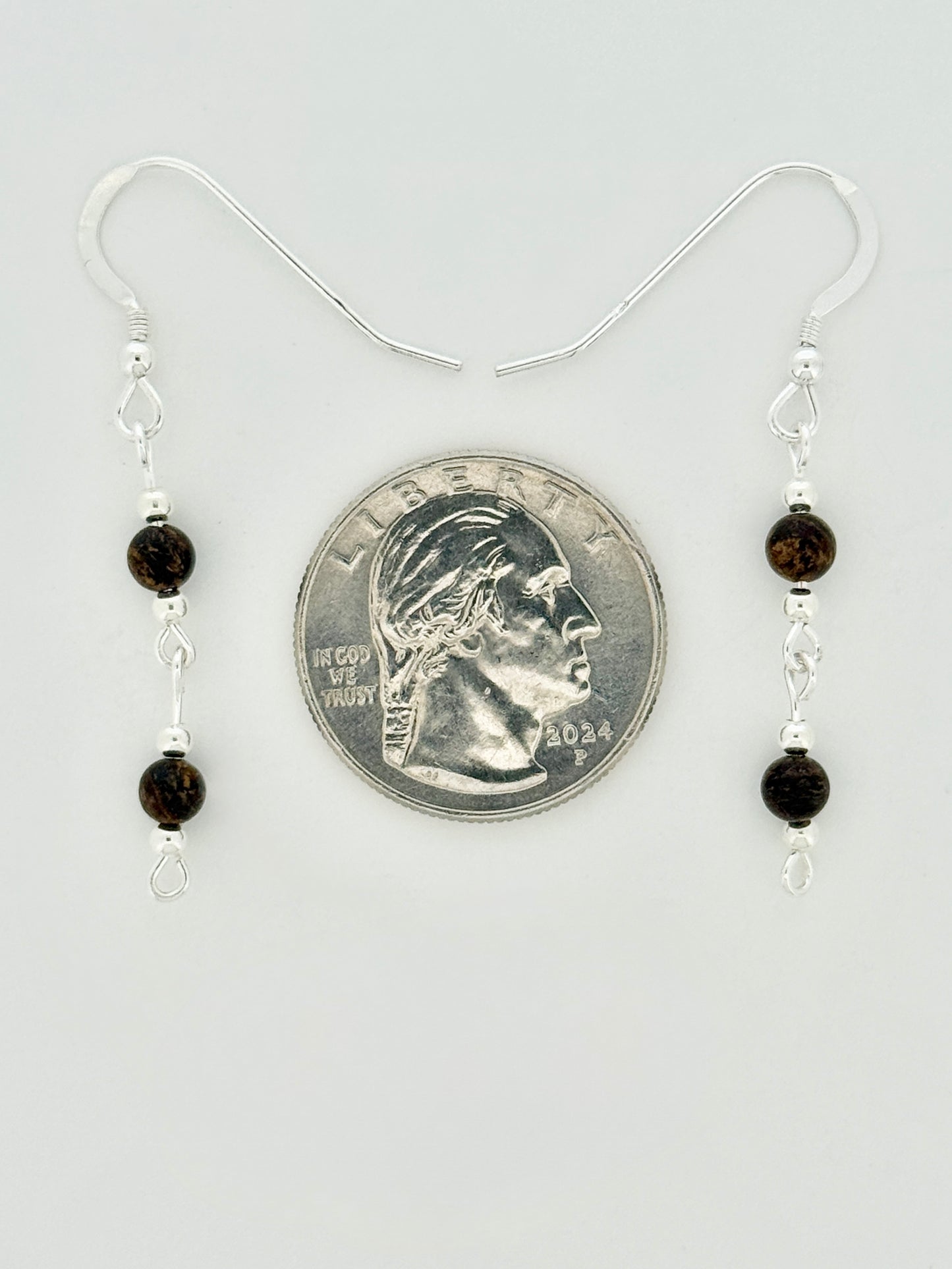 Bronzite Earrings, Loop-links