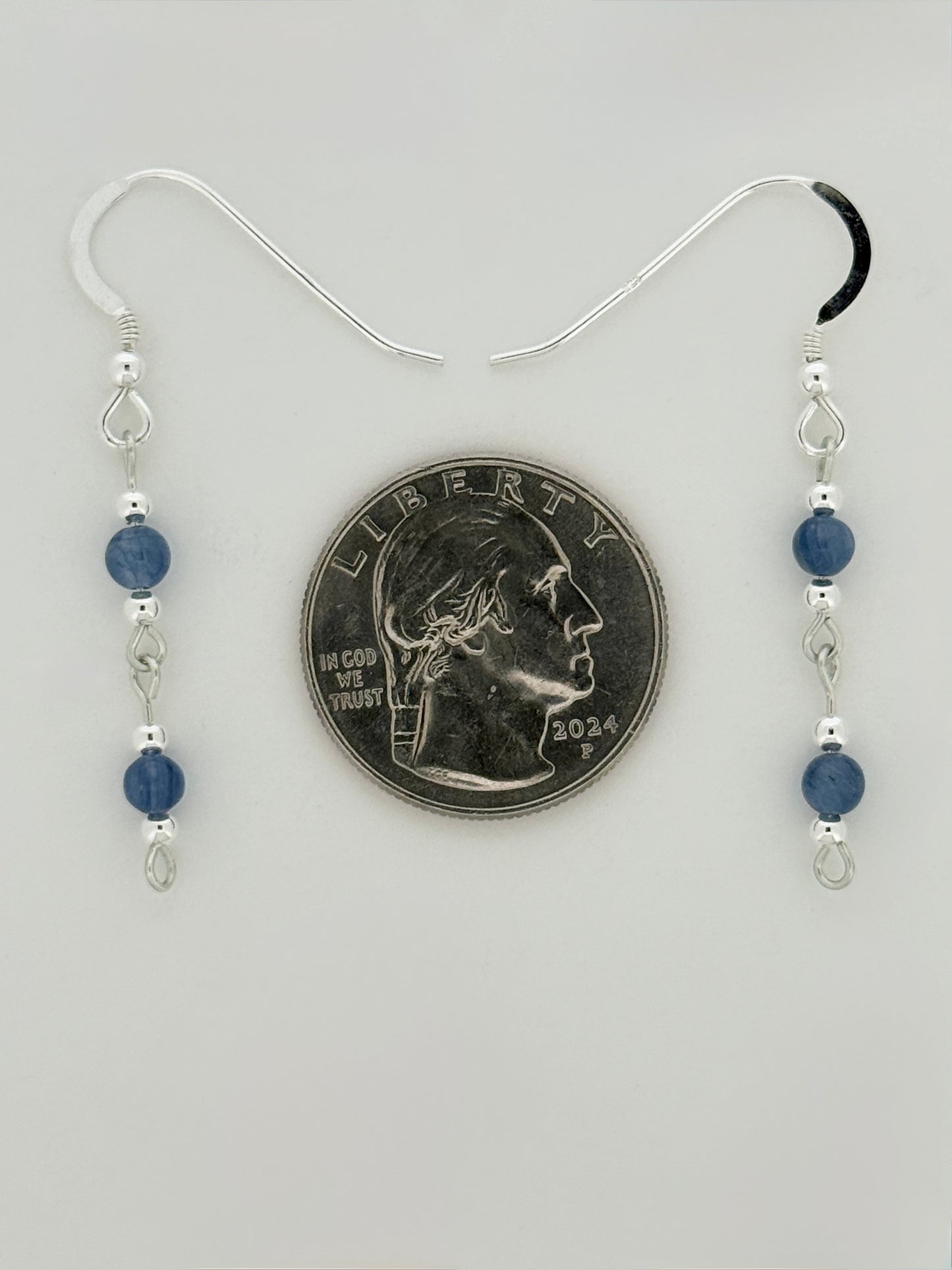 Kyanite Earrings, Loop-links