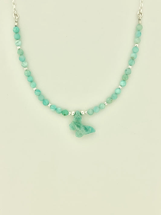 Amazonite Butterfly Necklace