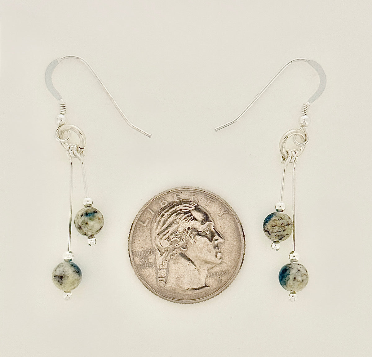 K-2 Jasper Earrings, Bi-dangle