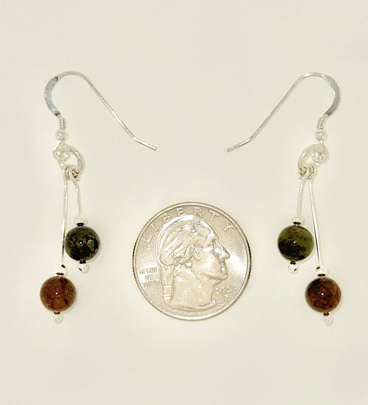 Tourmaline Earrings, Bi-dangle