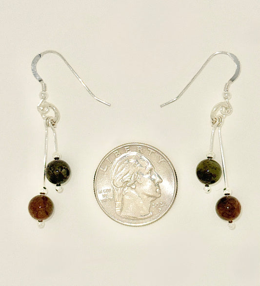 Tourmaline Earrings, Bi-dangle