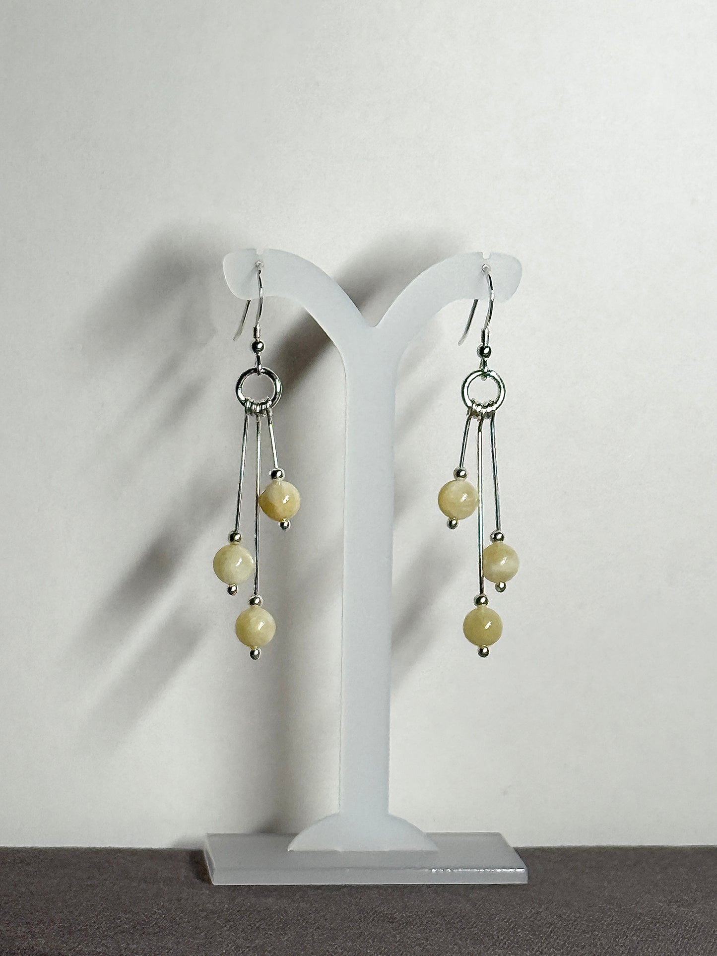 Calcite Earrings, Tri-dangle