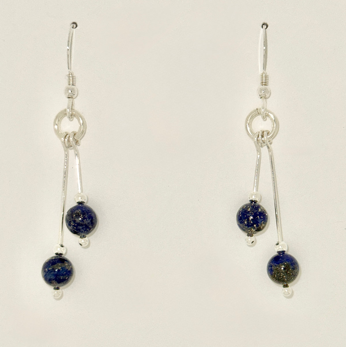 Lapis Lazuli Earrings, Bi-dangle
