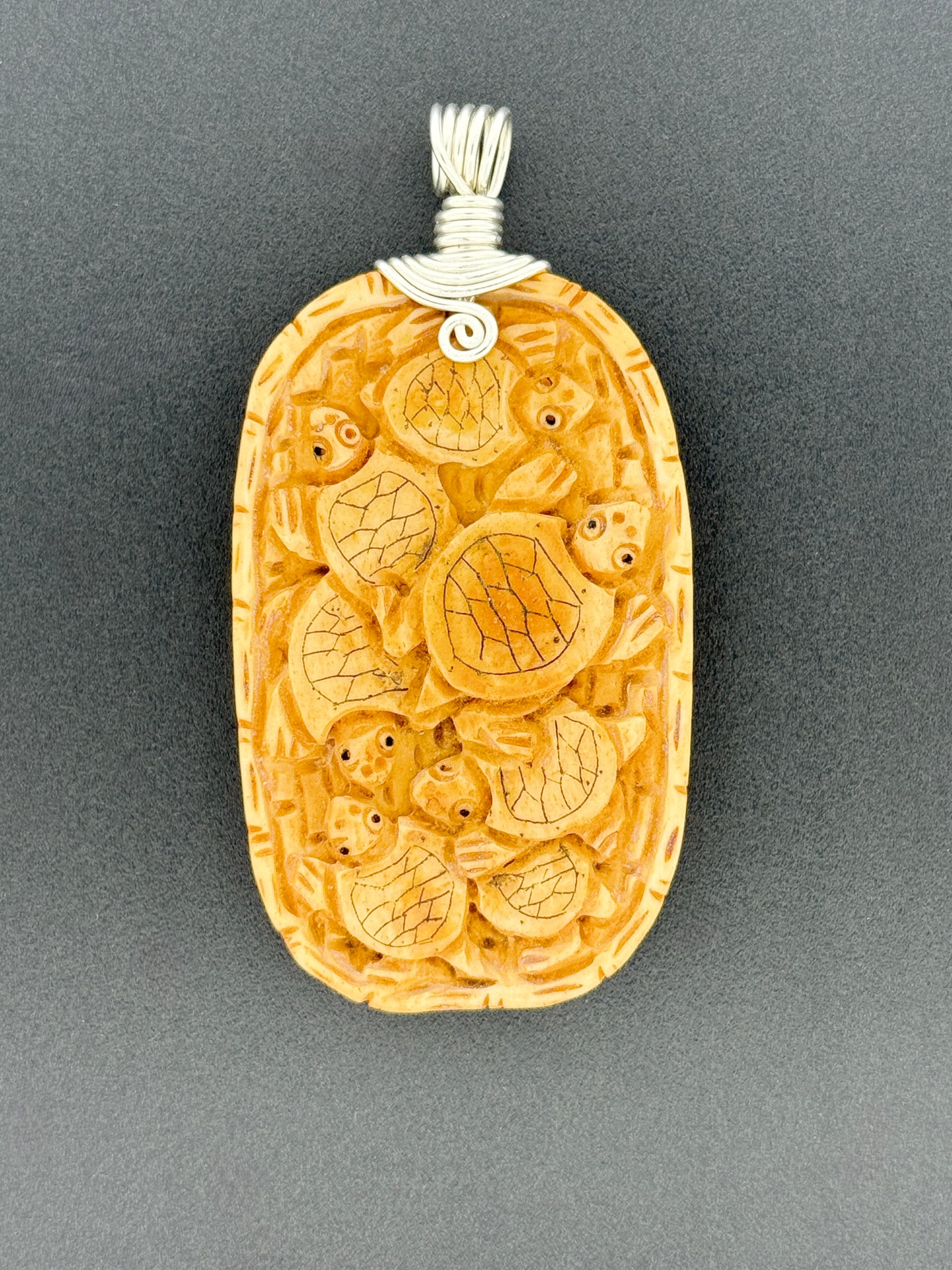 Carved Water Buffalo Bone Wire Wrap