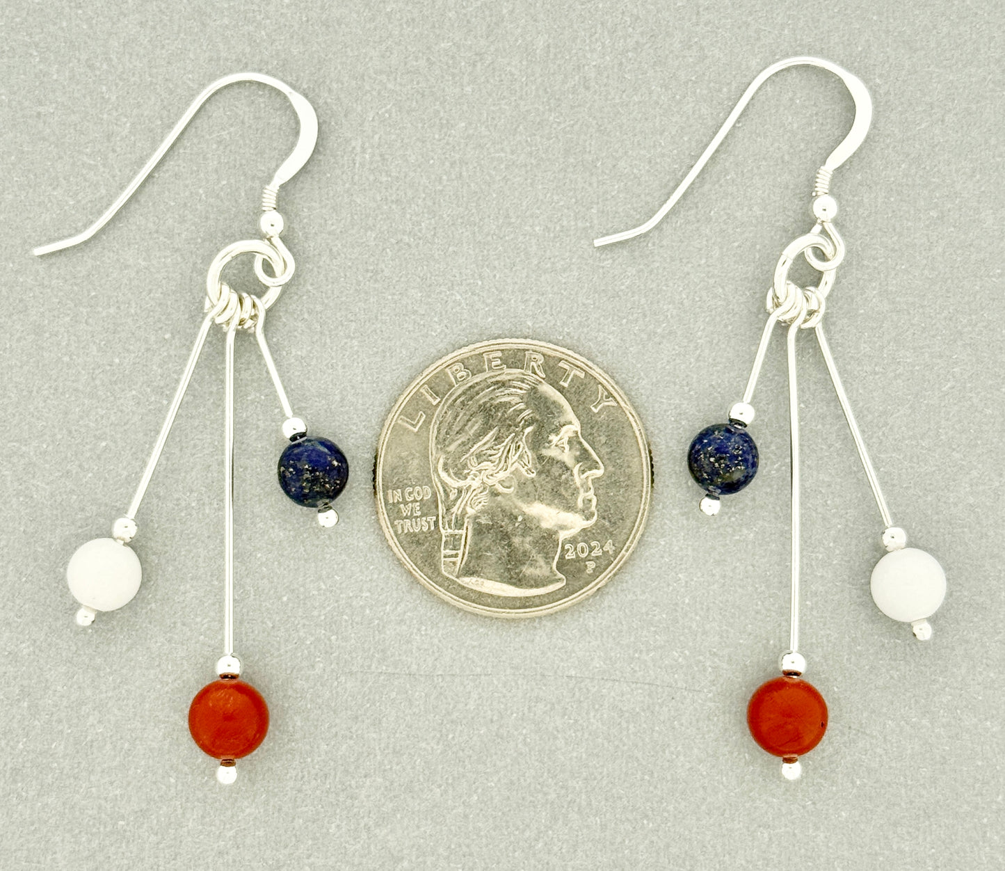 Stars And Stripes Earrings, Tri-dangle