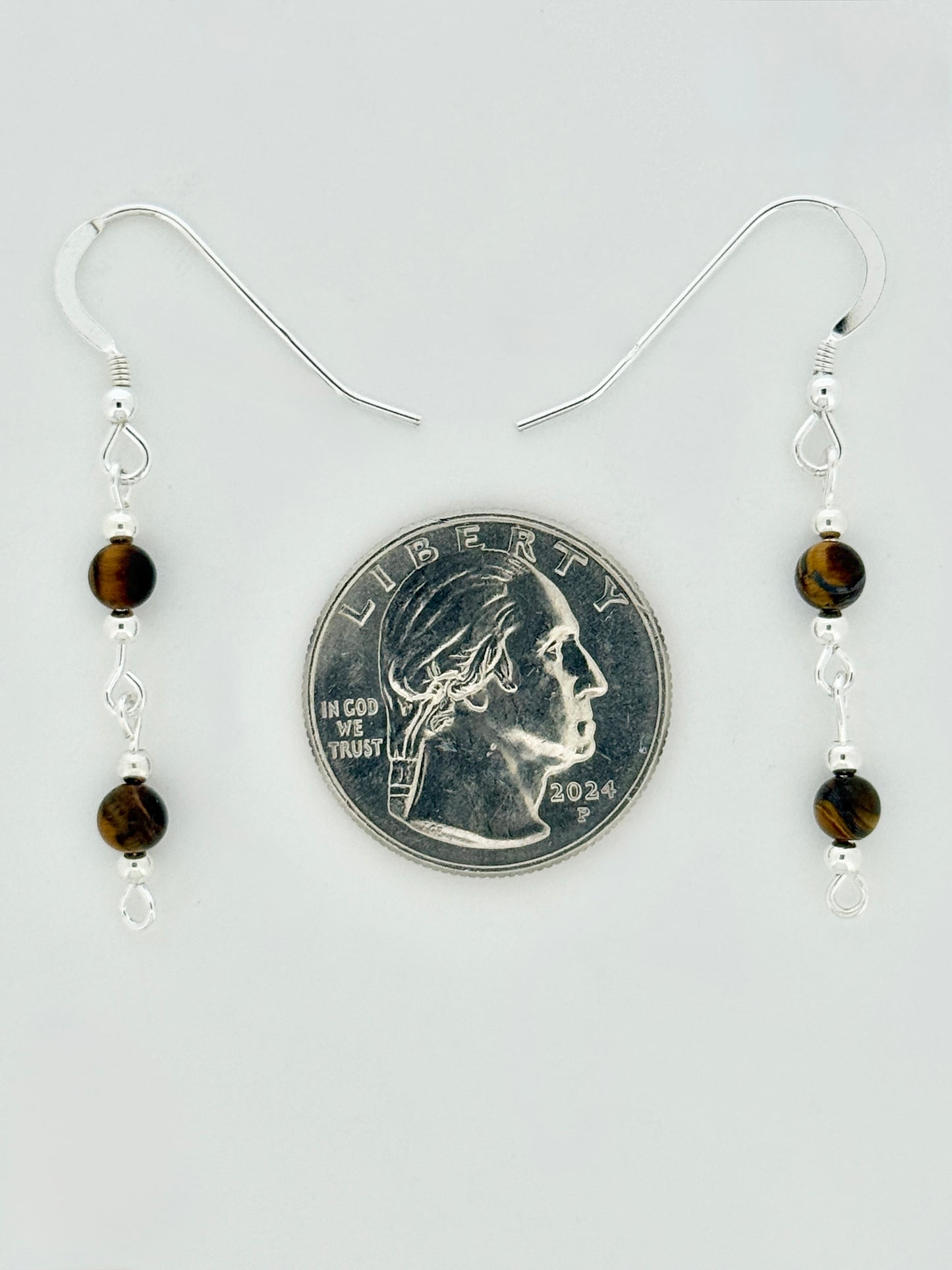 Tigereye Earrings, Loop-links