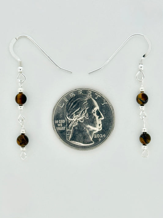 Tigereye Earrings, Loop-links