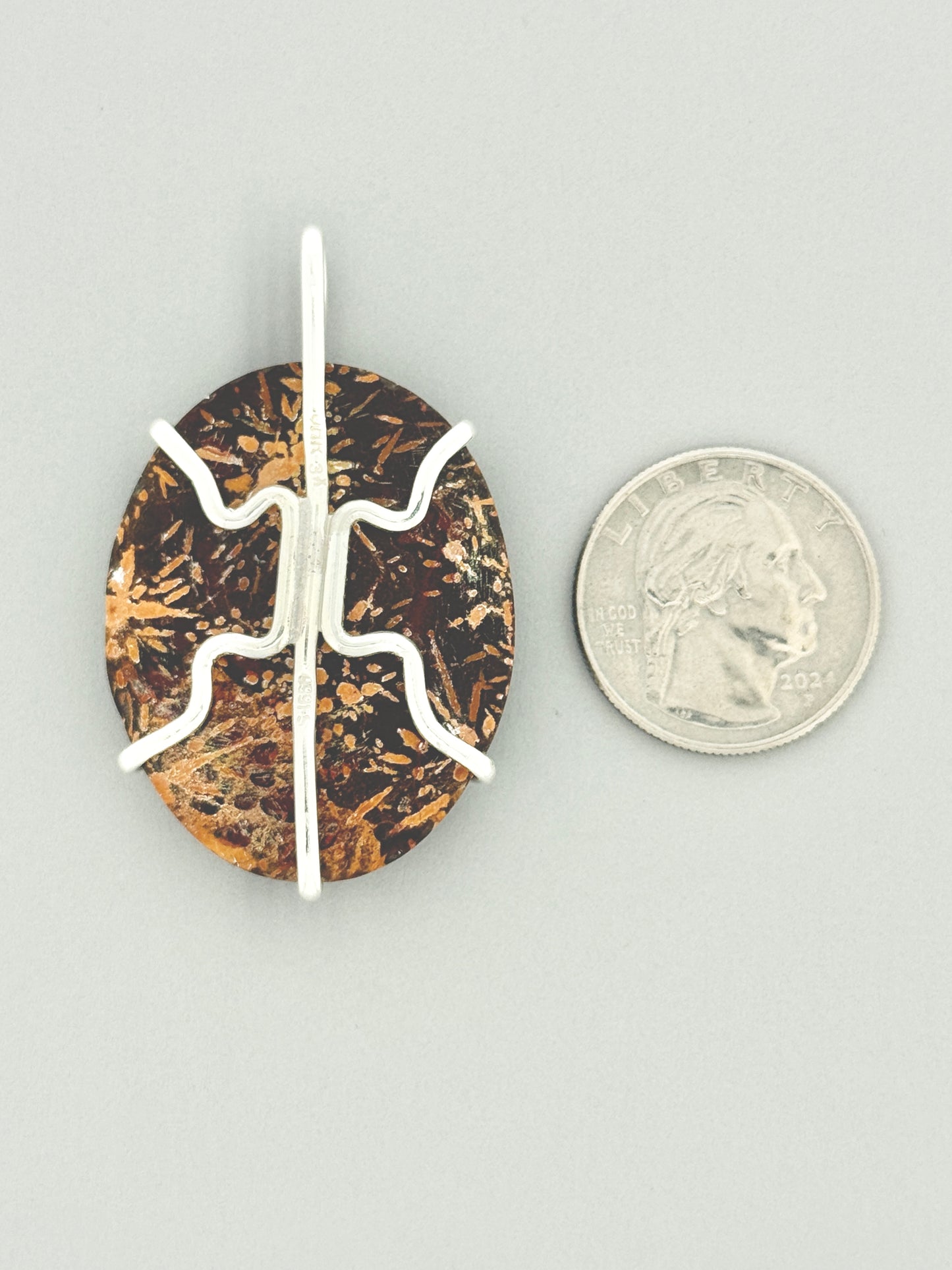 Chrysanthemum Stone Prong Mount, "Meteor Shower on the Moon"