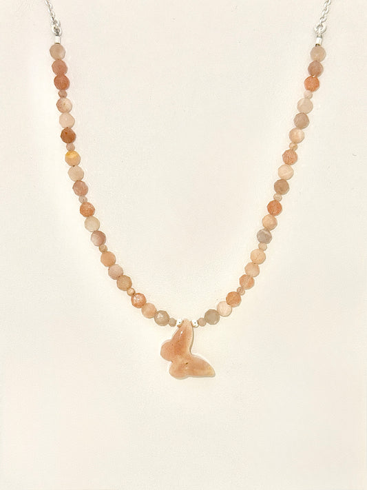 Moonstone Necklace, Butterfly