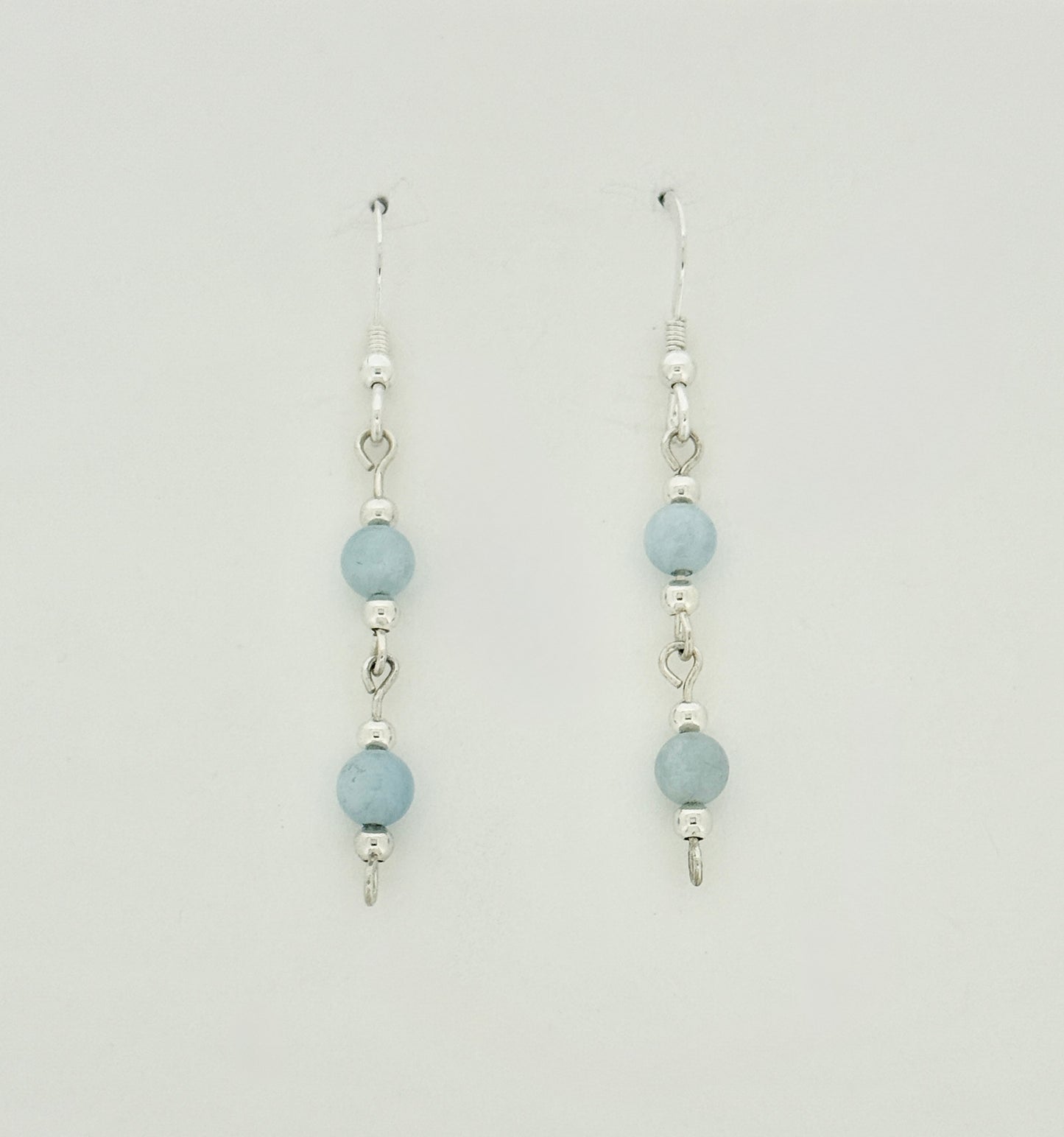 Blue Lace Agate Earrings, Loop-links