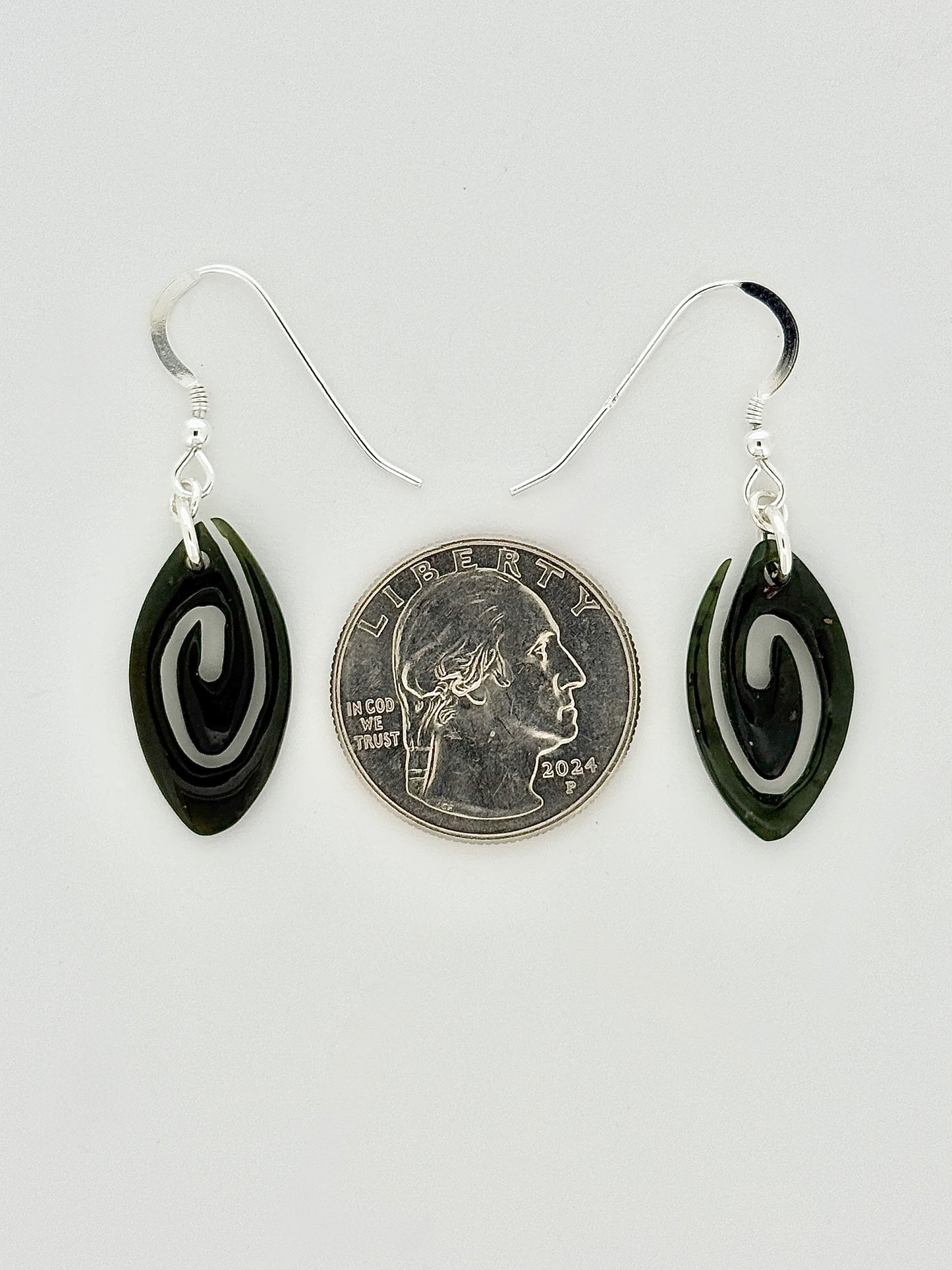 Jade Earrings, Hand-carved