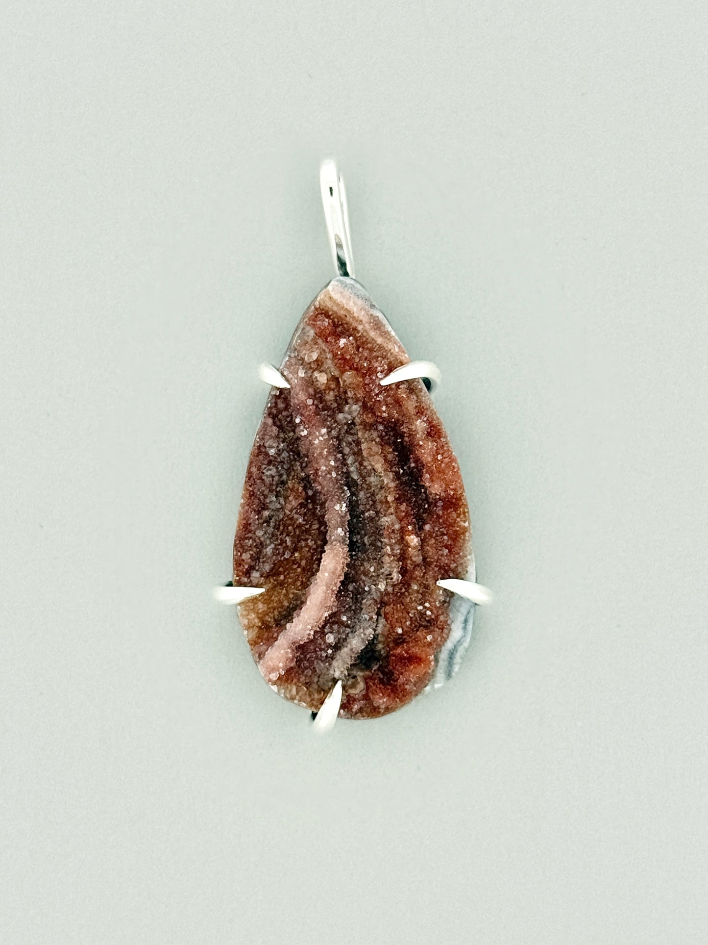 Chalcedony Prong Mount, Drusy