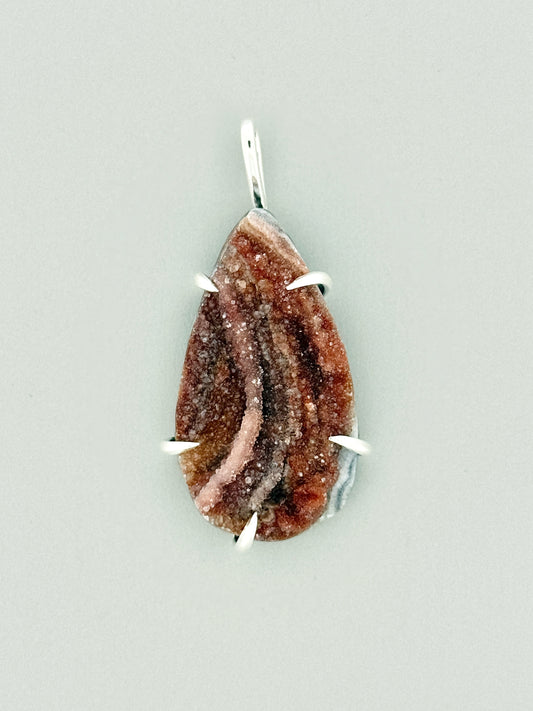 Chalcedony Prong Mount, Drusy