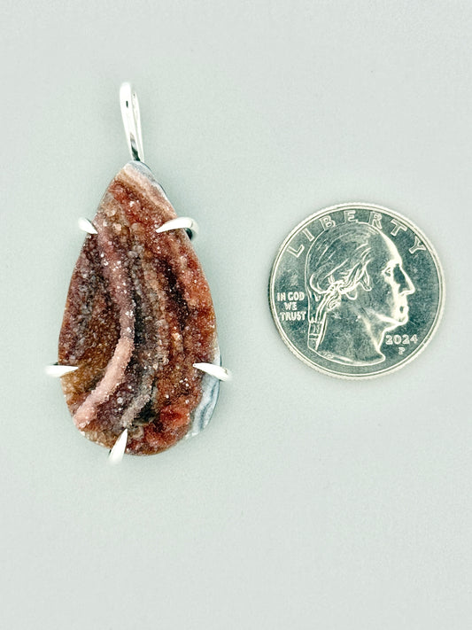 Chalcedony Prong Mount, Drusy