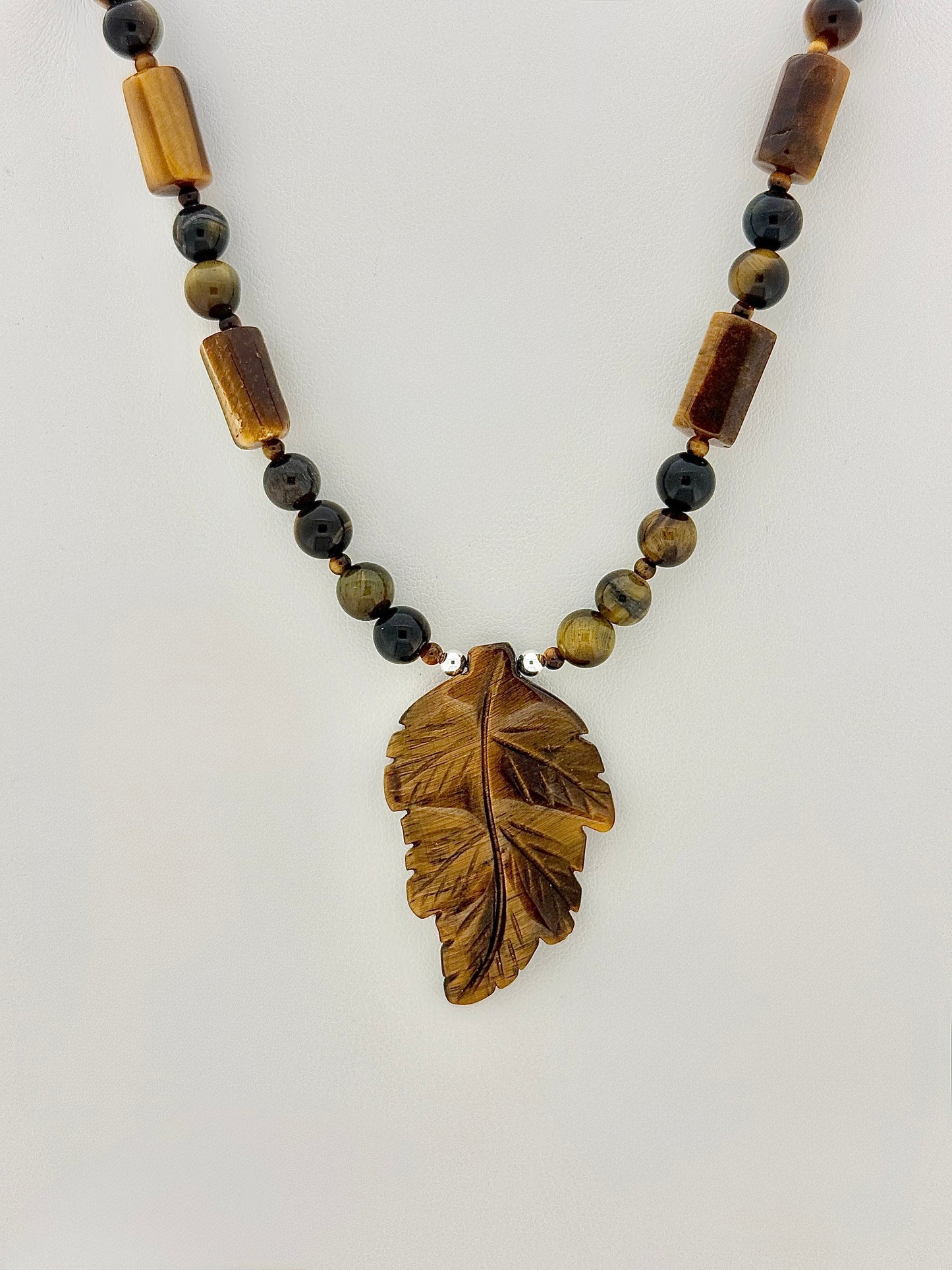 Tigereye Necklace, Leaf