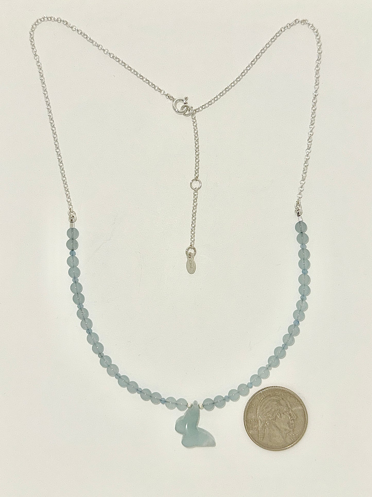 Aquamarine Necklace, Butterfly
