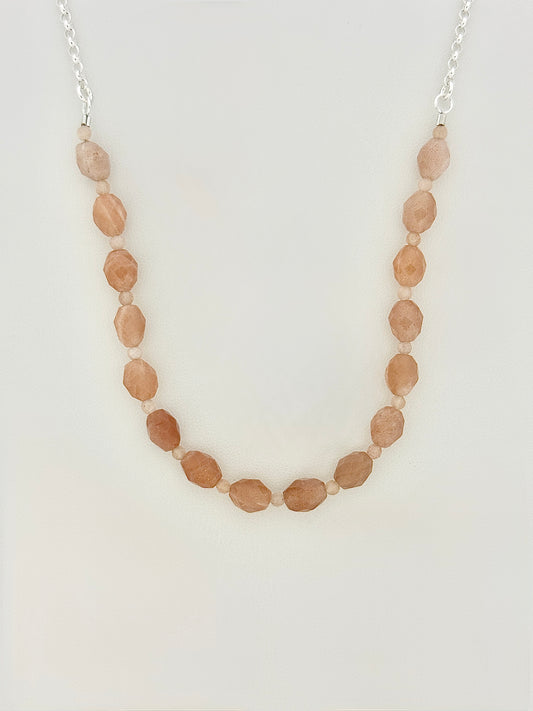 Sunstone Necklace, Faceted