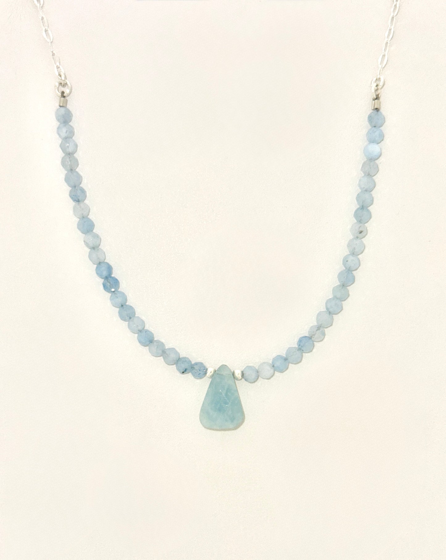 Aquamarine Necklace, Faceted