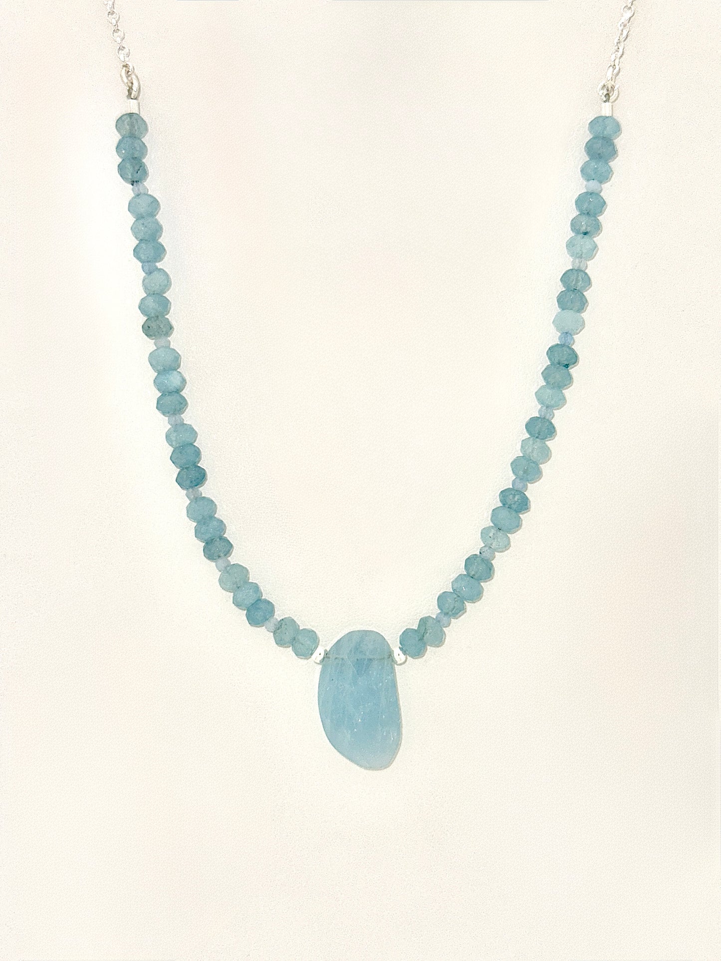 Aquamarine Necklace, Faceted