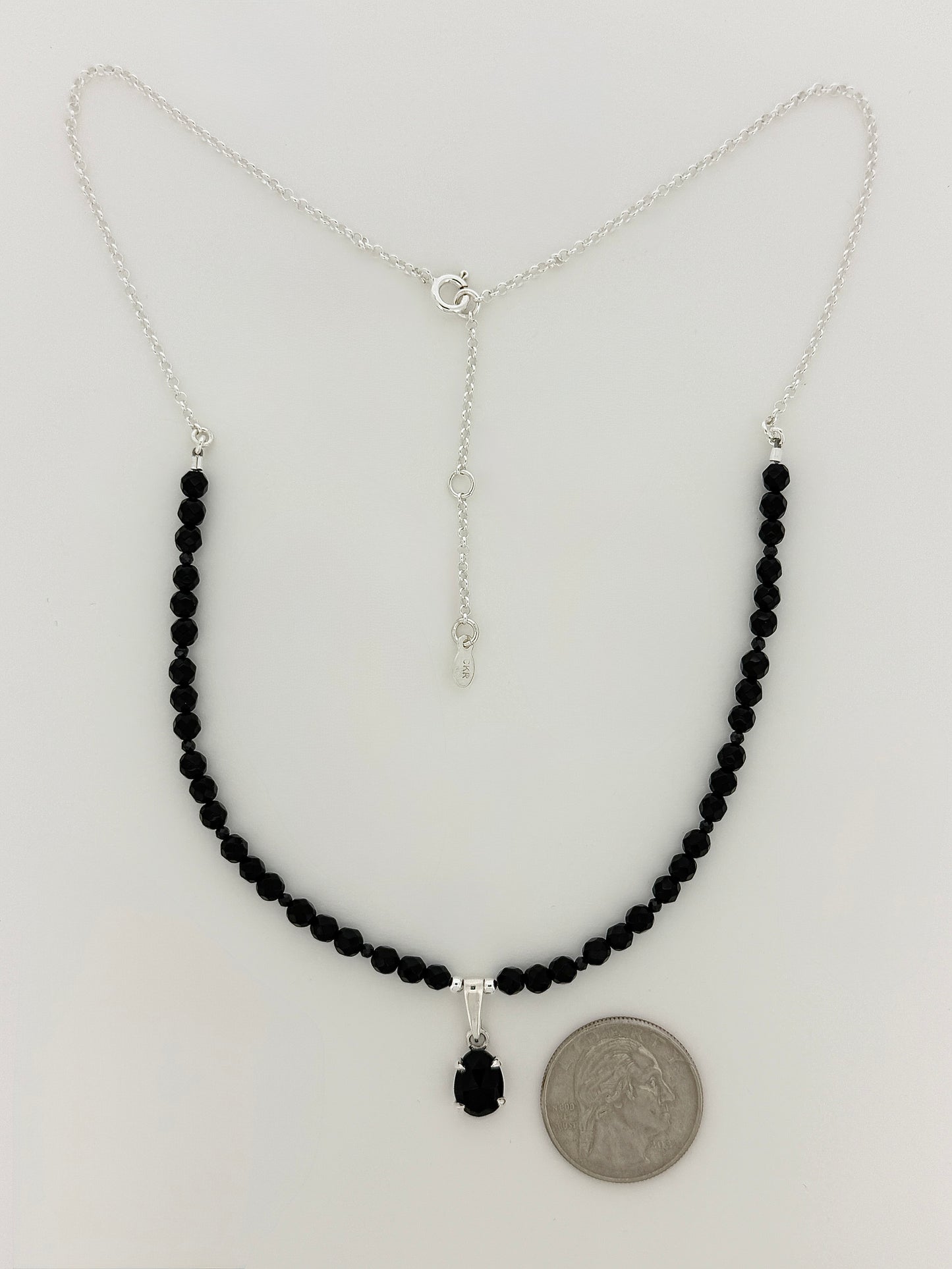 Black Onyx Necklace, Faceted