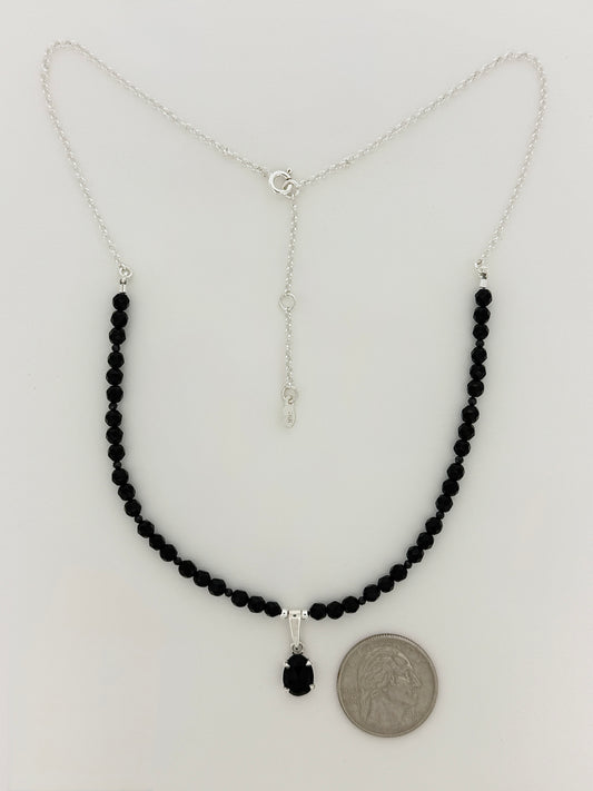 Black Onyx Necklace, Faceted